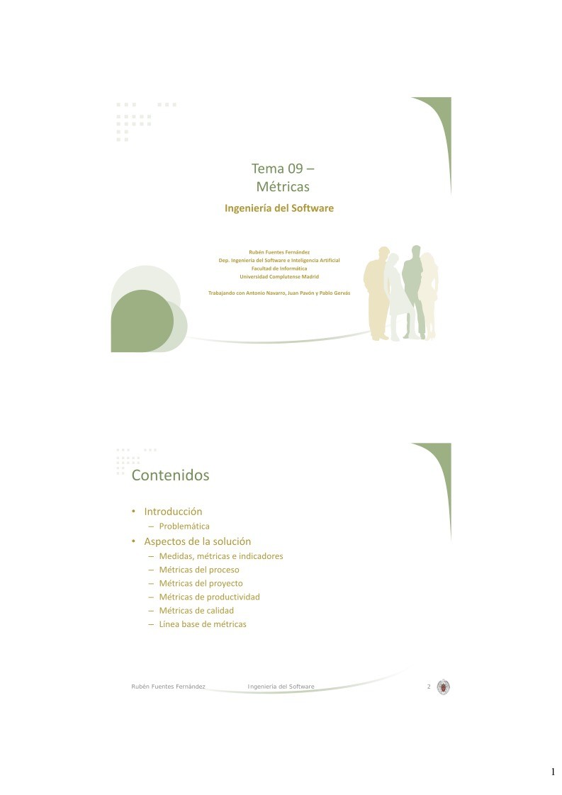 Imágen de pdf Tema 09 - Métricas - Ingeniería del Software